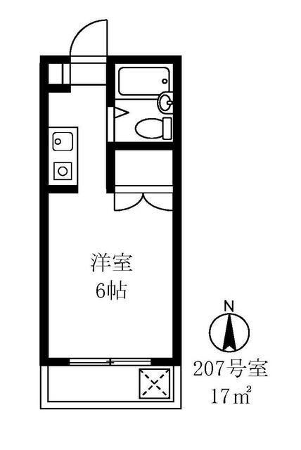 アーバンソワール吉祥寺(ワンルーム/2階)の間取り写真