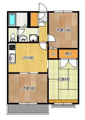 第17マルヨハウス(3DK/1階)の間取り写真