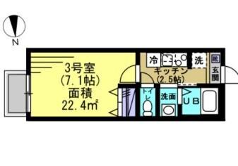 ドムス大森(1K/2階)の間取り写真