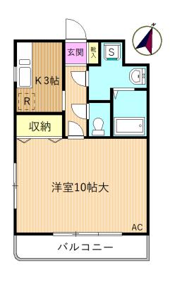 クレスト(1K/3階)の間取り写真