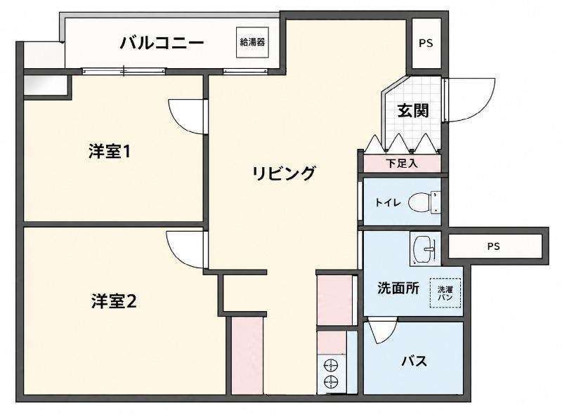 ラフィネ新宿(2DK/7階)の間取り写真