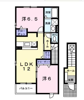 シャルムシャトレA(2SDK/2階)の間取り写真