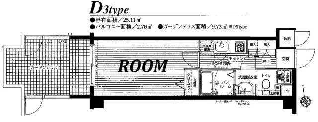フェニックス高円寺壱番館(1K/1階)の間取り写真