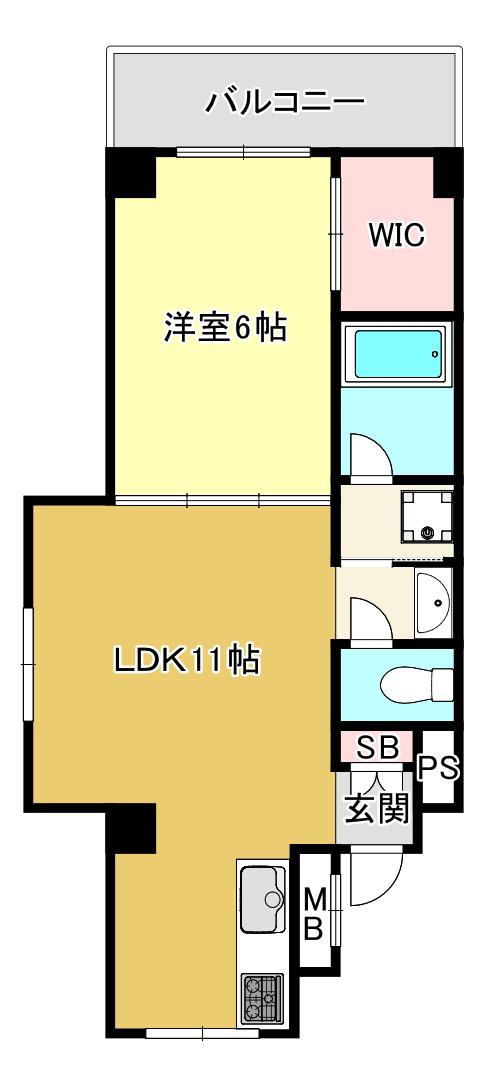 グレンフォレスト(1LDK/5階)の間取り写真