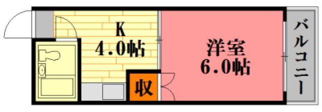 長山ビル(1K/2階)の間取り写真