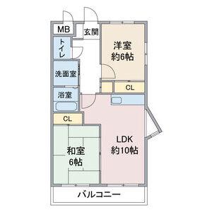 OYA HIGHTS(2LDK/1階)の間取り写真