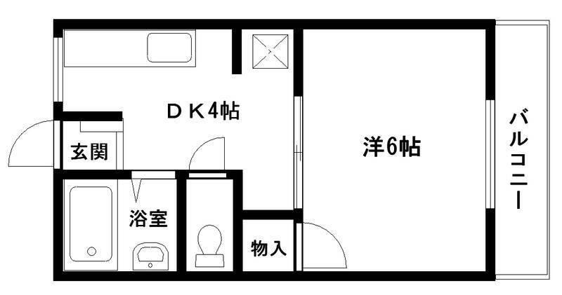 リックス(1DK/2階)の間取り写真