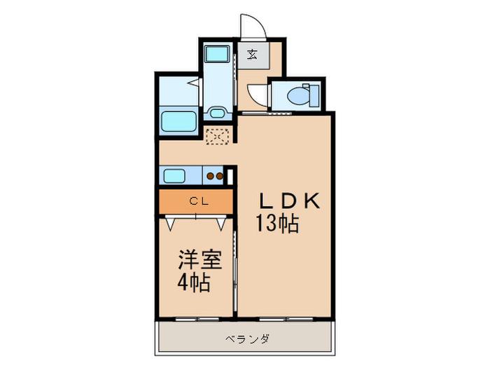 戸畑駅前銀座ビル(1LDK/5階)の間取り写真