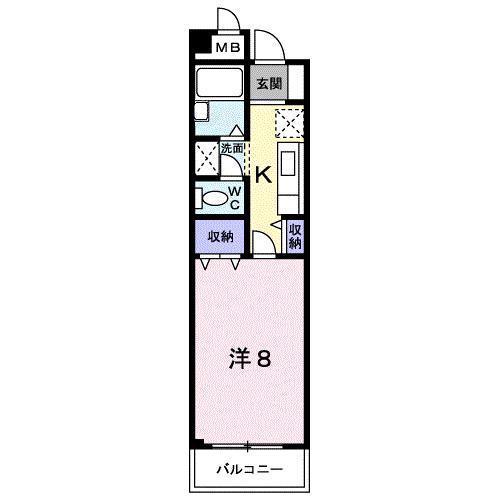 ラムール雅(1K/3階)の間取り写真