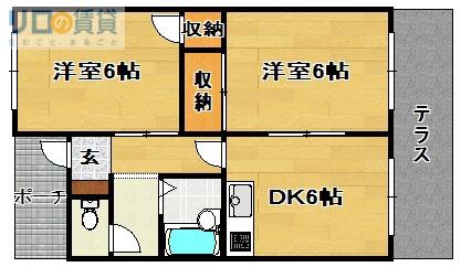 いほりコーポ(2DK/2階)の間取り写真