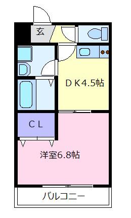 ステラウッド高鷲(1DK/3階)の間取り写真