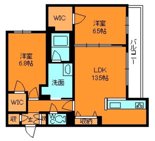 シャーメゾン五位堂(1LDK/2階)の間取り写真