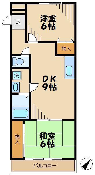 ファミール015(3DK/2階)の間取り写真