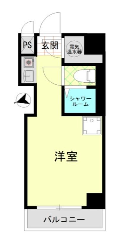 ハイツ芝大門(ワンルーム/6階)の間取り写真