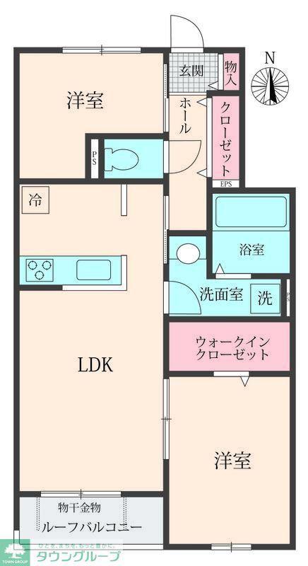 BELLE LEAD 大倉山(2LDK/3階)の間取り写真