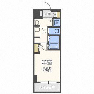 プレサンス谷町アルファ(1K/5階)の間取り写真