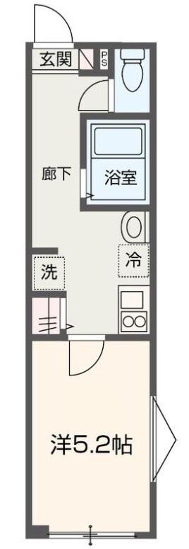 MELDIA梅島IX(1K/2階)の間取り写真