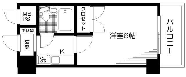 日神パレステージ新宿御苑(1K/6階)の間取り写真