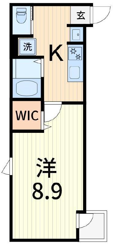 TS CUORE六町II(1K/2階)の間取り写真