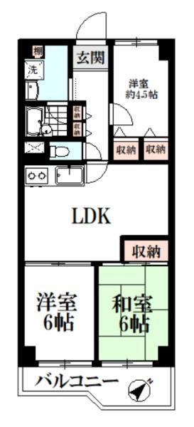 日商岩井亀戸マンション(3LDK/9階)の間取り写真