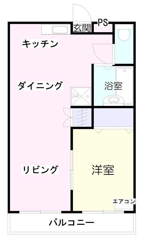 池田ハイツ1(1LDK/1階)の間取り写真
