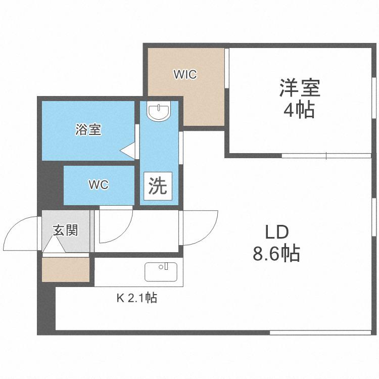 WHITE COURT(1LDK/2階)の間取り写真