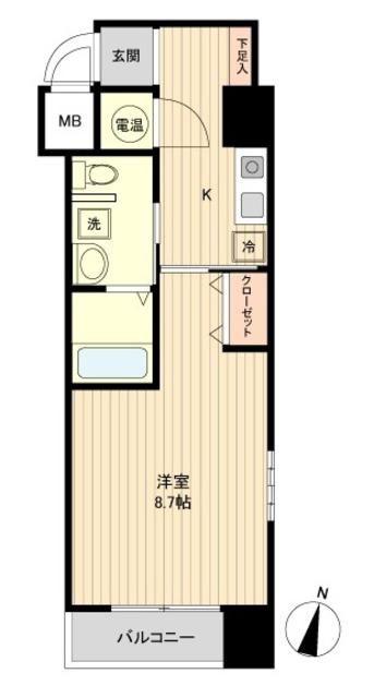 アントラ立町(1K/6階)の間取り写真