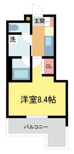 ウェルスクエア池田井口堂(1K/2階)の間取り写真
