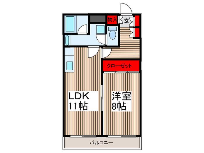 コロネード蕨(1LDK/3階)の間取り写真