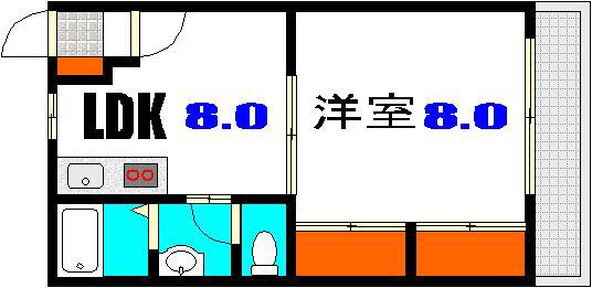 グリーンハイツ比治山(1LDK/1階)の間取り写真