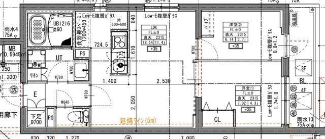ラヴィエール住吉駅前(2LDK/2階)の間取り写真