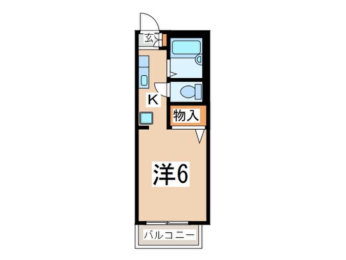 ピア伊藤(1K/2階)の間取り写真