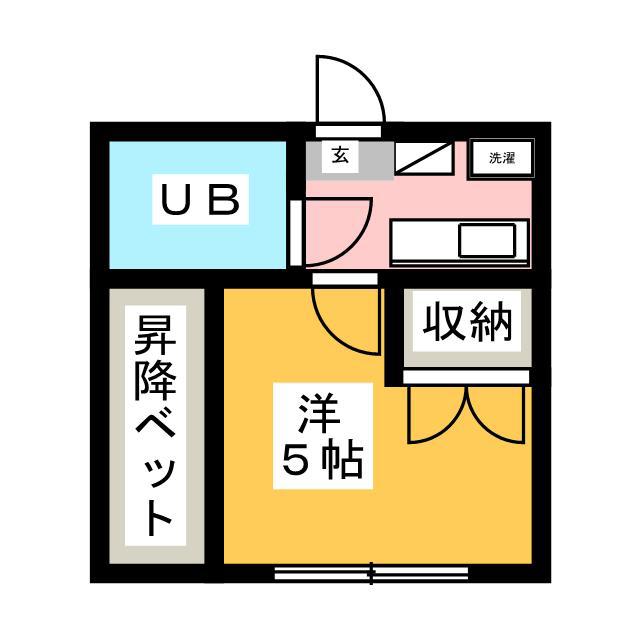コスモ八王子(1K/1階)の間取り写真
