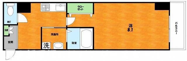 アンリシールIII(1K/5階)の間取り写真