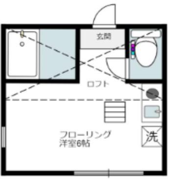 ユナイト市場カルヴィンの杜(ワンルーム/1階)の間取り写真