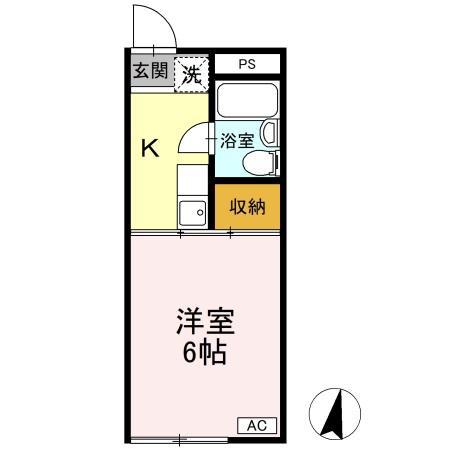 ヴェナスハイム(1K/1階)の間取り写真