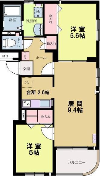 游ライフ(2LDK/1階)の間取り写真