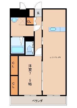 MSフローリッシュ(1LDK/5階)の間取り写真