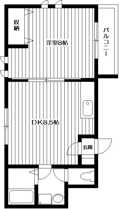アメニティ多摩川(1DK/1階)の間取り写真