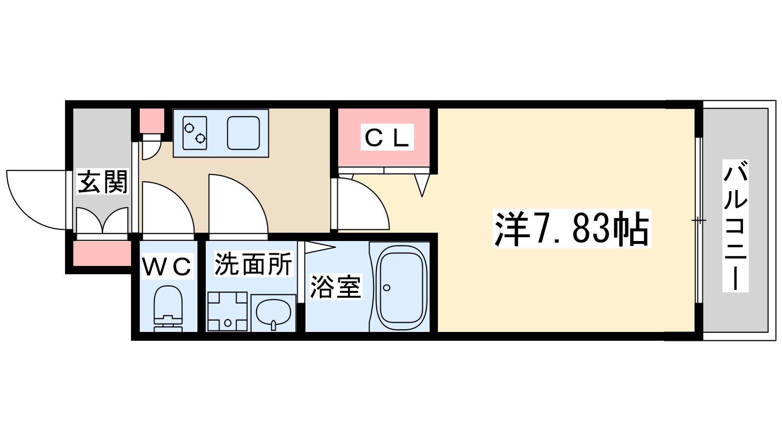 JMFレジデンス大阪福島(1K/11階)の間取り写真