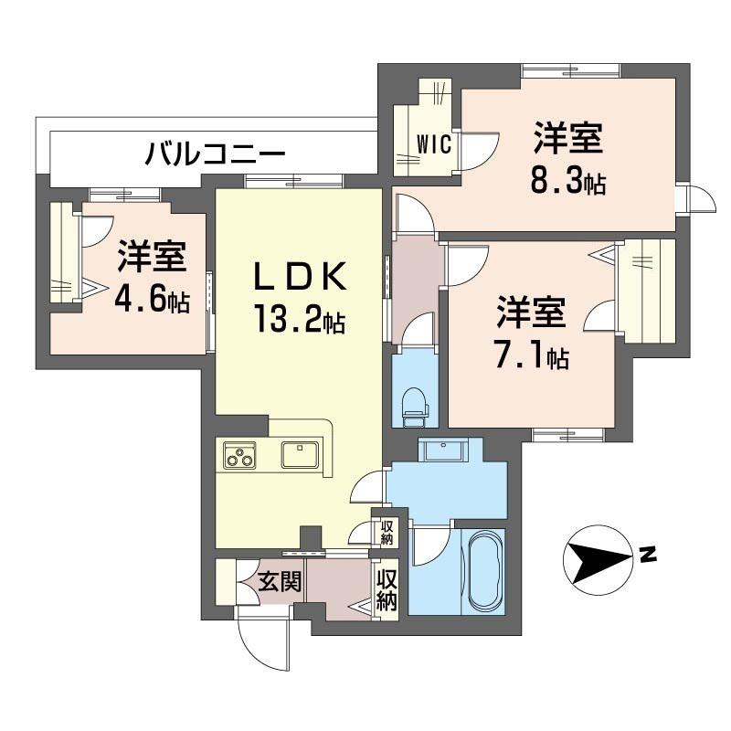 グランリオル(3LDK/2階)の間取り写真