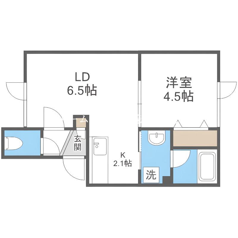 ヴィラージュ空港通(1LDK/3階)の間取り写真