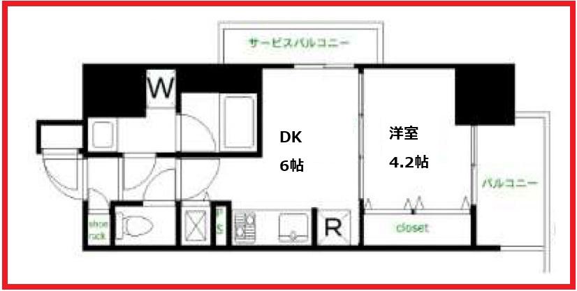 アークプラザ西日暮里(1DK/4階)の間取り写真