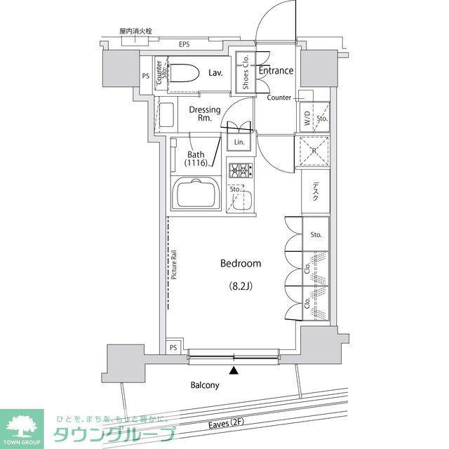 ザ・パークハビオ文京目白台プレイス(ワンルーム/2階)の間取り写真