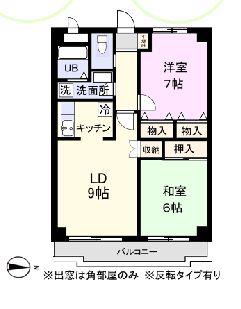 メゾンドール岩井(2LDK/2階)の間取り写真