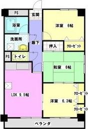 スカイコート黒沢台(3LDK/3階)の間取り写真