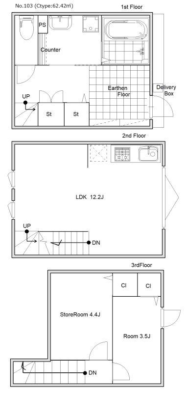 MOKTERRACE 王子西ヶ原(1SLDK/1階)の間取り写真
