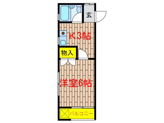 フラワーハウス(1K/1階)の間取り写真