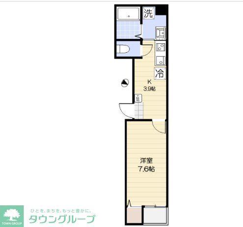 エクセラン平井I(1K/4階)の間取り写真