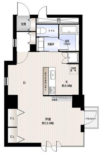 インペリアル六本木1号館(1DK/6階)の間取り写真